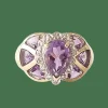 Bague or jaune améthystes