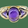 Bague or jaune améthystes