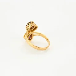 Bague or jaune améthystes