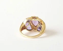 Bague or jaune améthystes