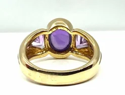 Bague or jaune améthystes