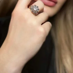 Bague Or Jaune Art Déco Diamants