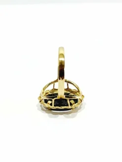Bague Or jaune avec camée bleu