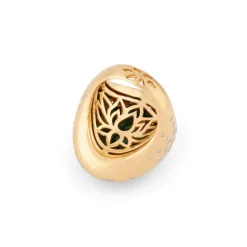 Bague or jaune brossée ornée d'une malachite