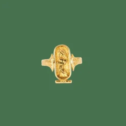 Bague Or Jaune Cartouche Egyptien