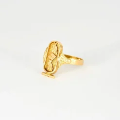 Bague Or Jaune Cartouche Egyptien