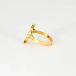 Bague Or Jaune Cartouche Egyptien