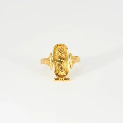Bague Or Jaune Cartouche Egyptien