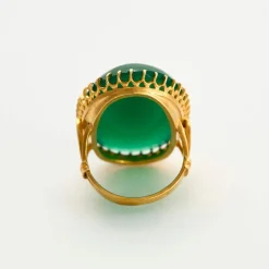 Bague or jaune chrysopase