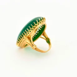 Bague or jaune chrysopase