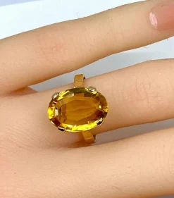 Bague or jaune, citrine