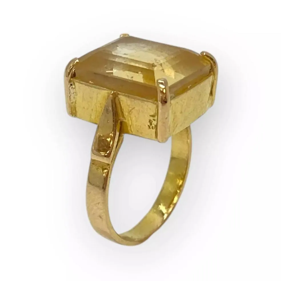 Bague or jaune citrine