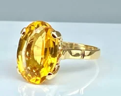 Bague or jaune, citrine