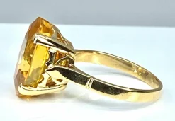 Bague or jaune, citrine