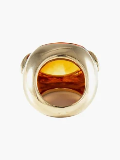 Bague Or jaune Citrine Diamants