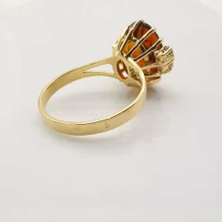 Bague or jaune citrine et diamants
