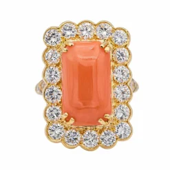 Bague Or jaune Corail, Diamant