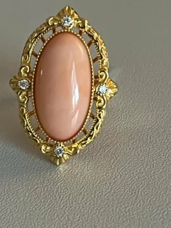 Bague Or Jaune Corail Diamants