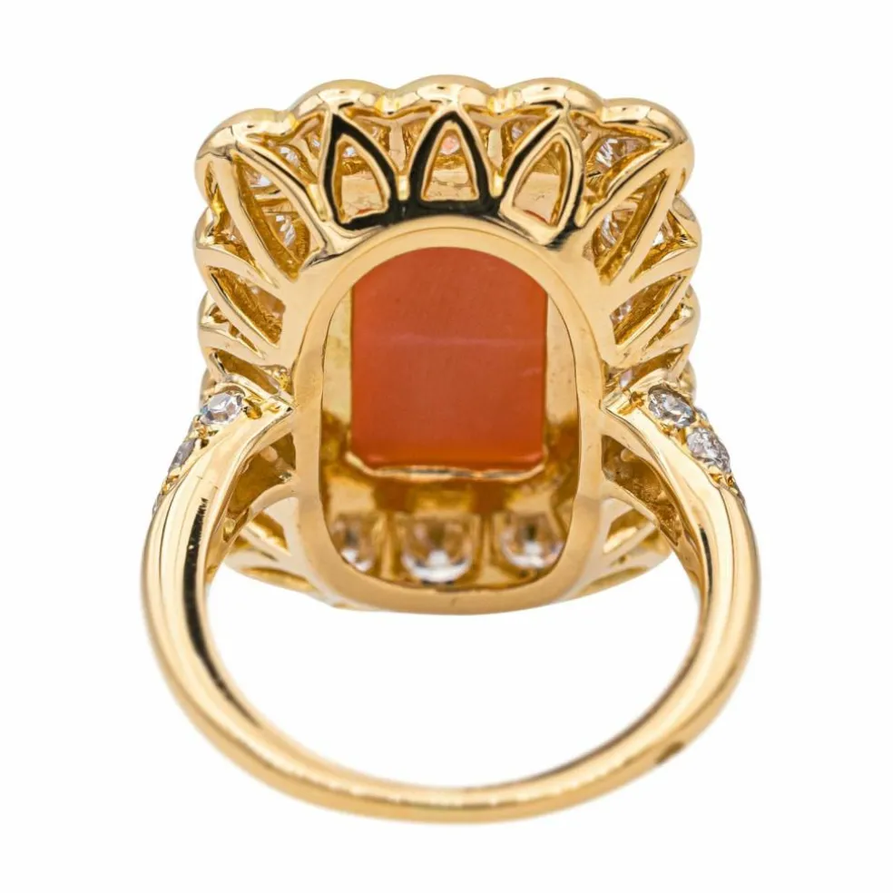 Bague Or jaune Corail, Diamant