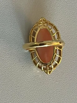 Bague Or Jaune Corail Diamants