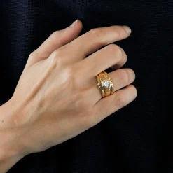 Bague or jaune diamant
