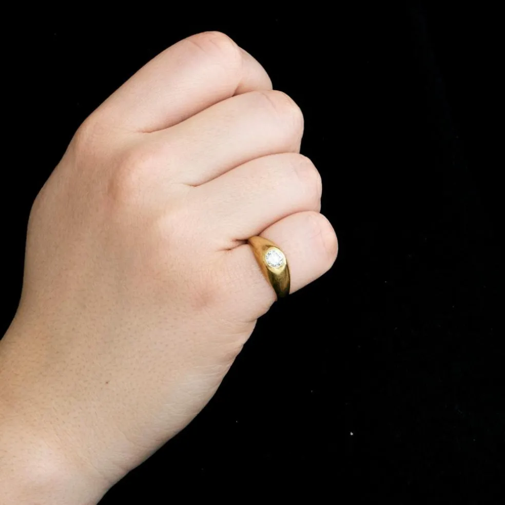 Bague or jaune diamant