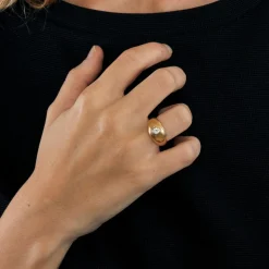 Bague or jaune diamant