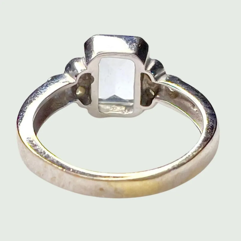 Bague Or jaune Diamant Aigue-marine