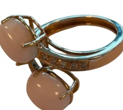 Bague or jaune diamant corail peau d’ange