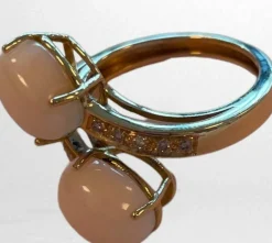 Bague or jaune diamant corail peau d’ange