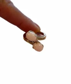 Bague or jaune diamant corail peau d’ange