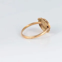 Bague or jaune diamant et jaspe sanguin