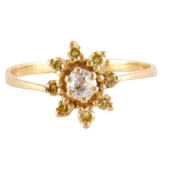 Bague or jaune diamant jaune diamant