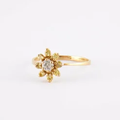 Bague or jaune diamant jaune diamant