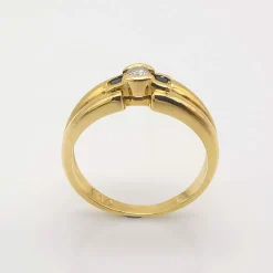 Bague or jaune diamant saphirs