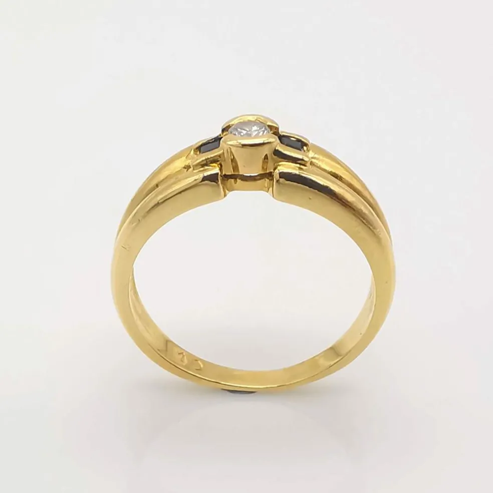 Bague or jaune diamant saphirs