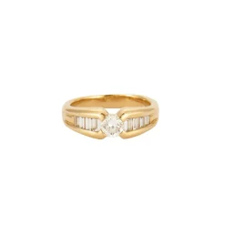 Bague or jaune, diamants