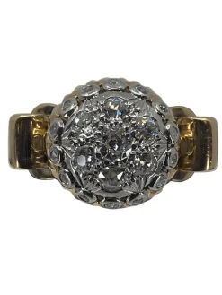 Bague or jaune,, diamants