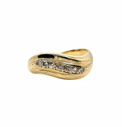 Bague or jaune, diamants