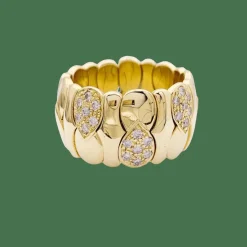 Bague or jaune, diamants.