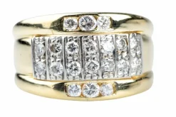 Bague or jaune diamants