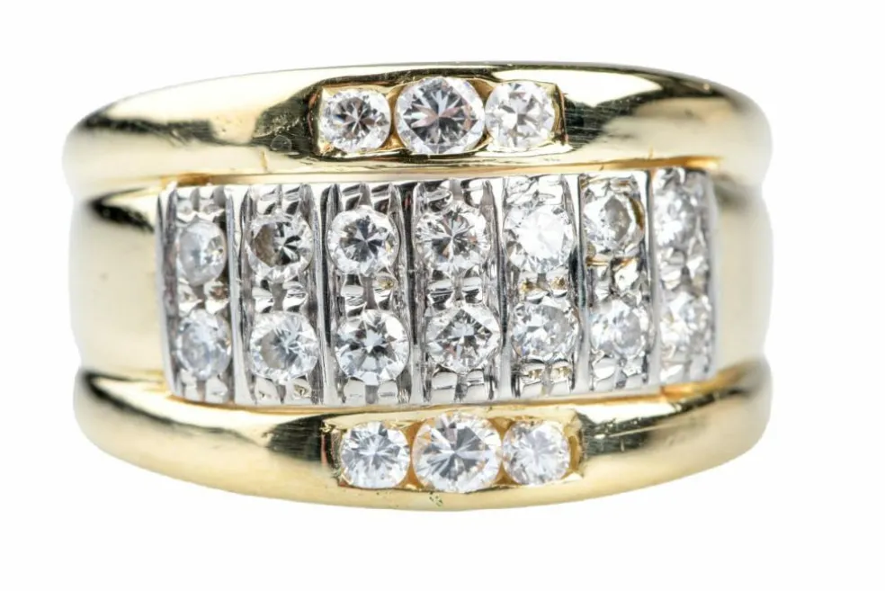 Bague or jaune diamants
