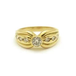 Bague or jaune diamants