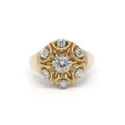 Bague or jaune diamants