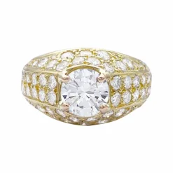 Bague or jaune, diamants.
