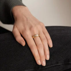 Bague or jaune, diamants
