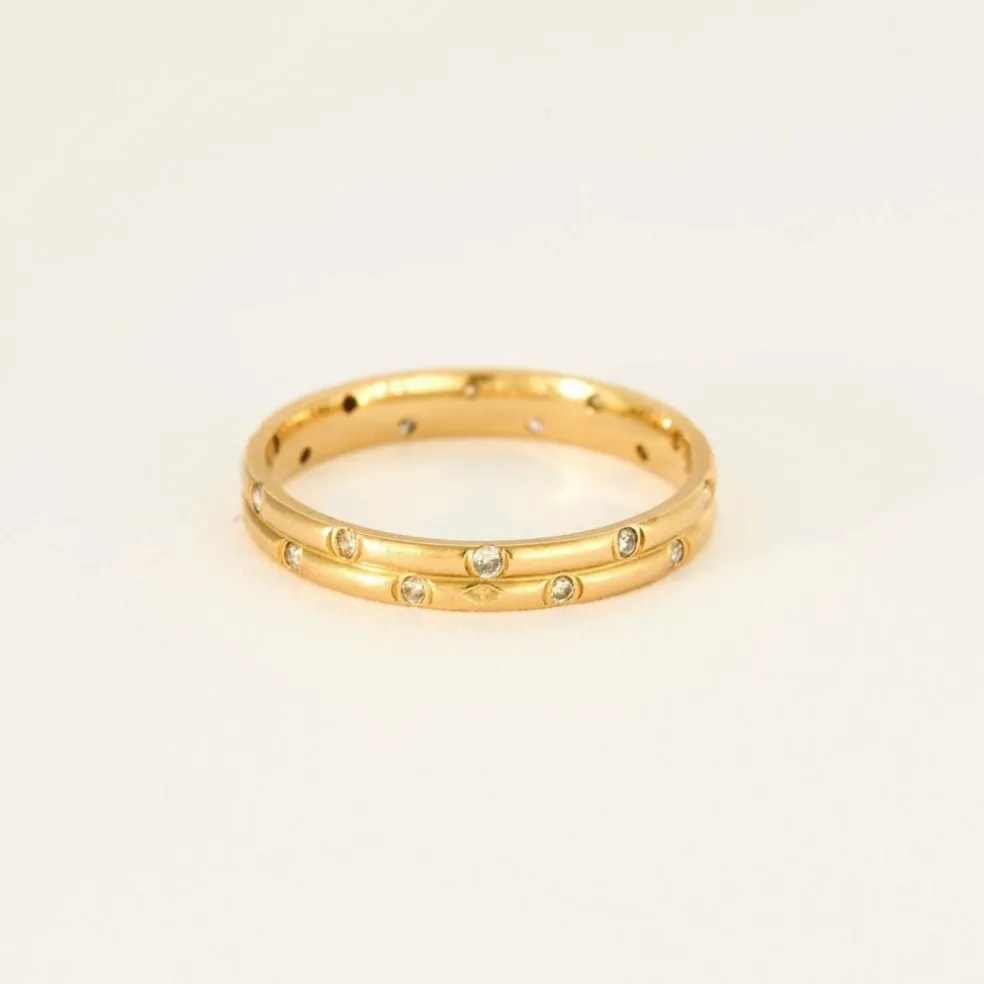 Bague or jaune diamants