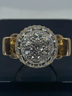 Bague or jaune,, diamants