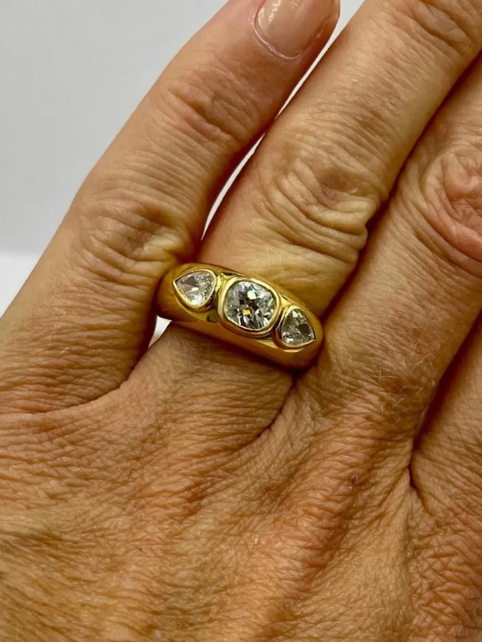 Bague or jaune diamants