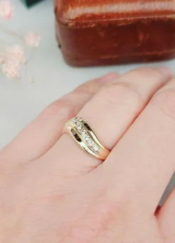 Bague or jaune, diamants